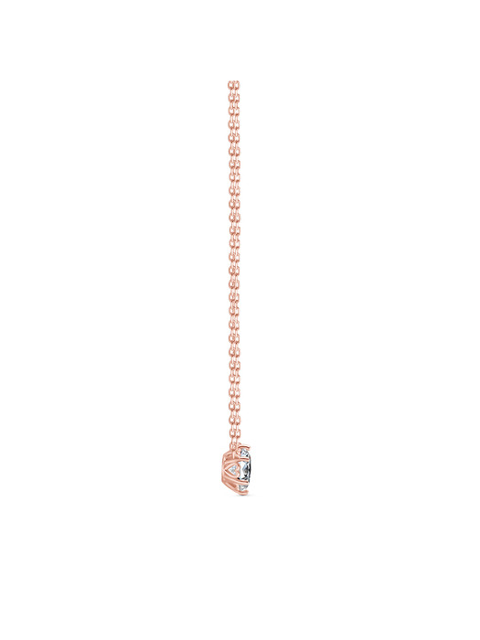 solitaire round heart necklace(rose gold)