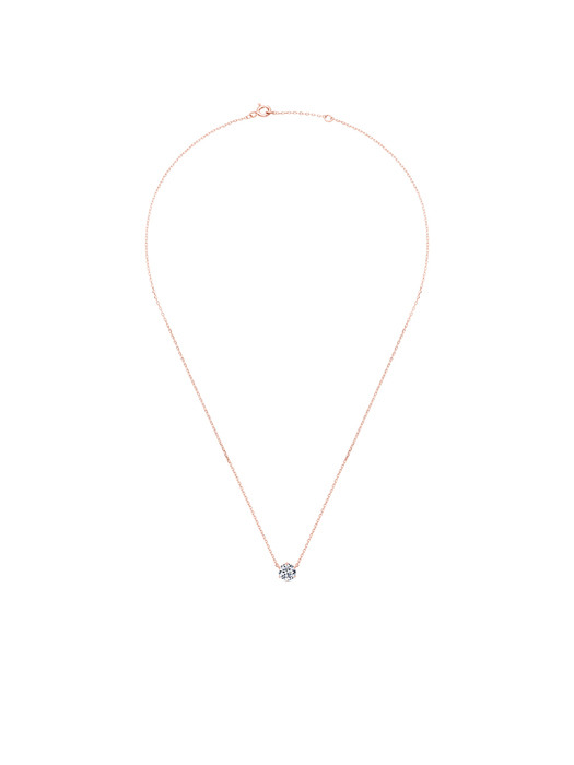 solitaire round heart necklace(rose gold)