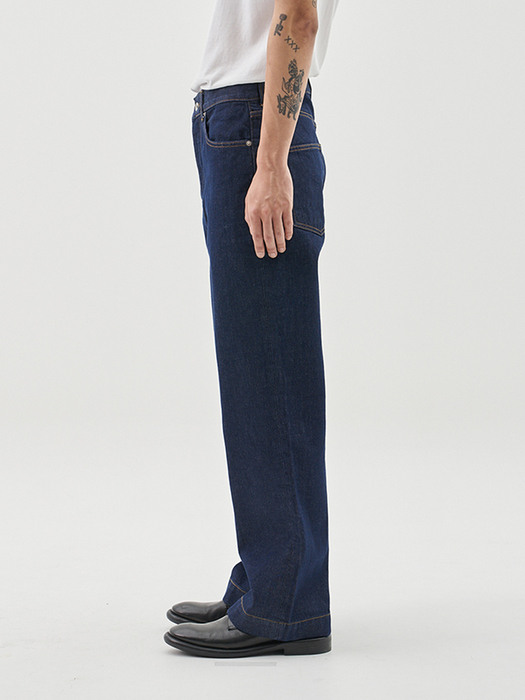 EE-WB017 WIDE BOOT CUT DENIM (Washed indigo)