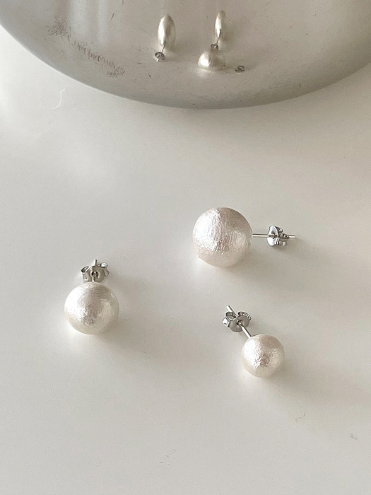 cotton pearl earring (3size)