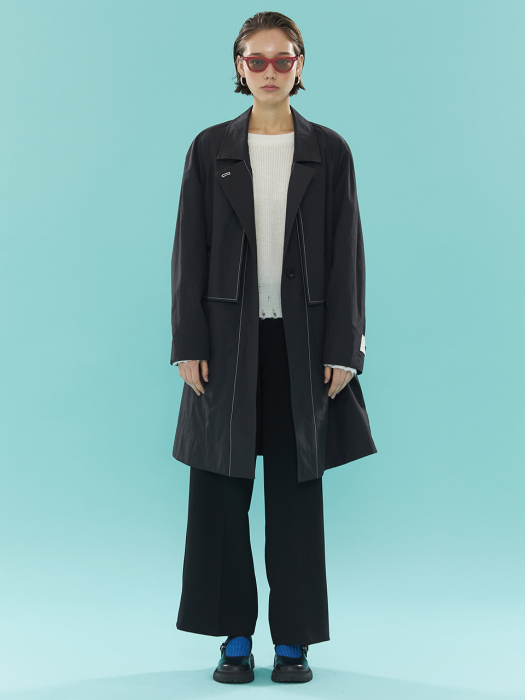 Loose Fit Half Trench_D/GREY