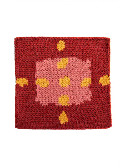 ARGYLE KNIT COASTER / RED