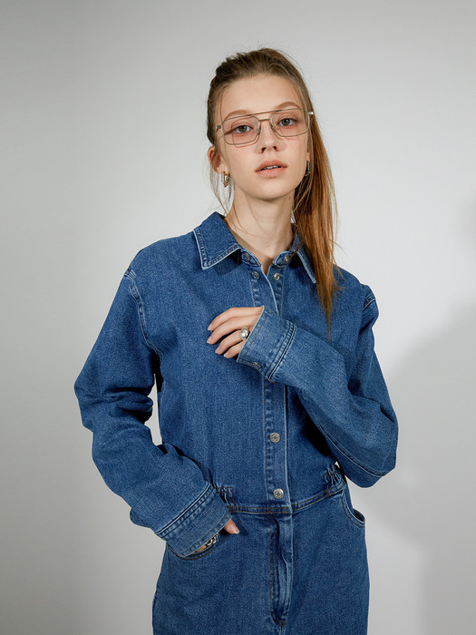 MINIMAL DENIM OVERALL_DARK INDIGO