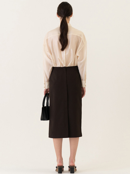 SS22 Wrap Skirt Dark-brown