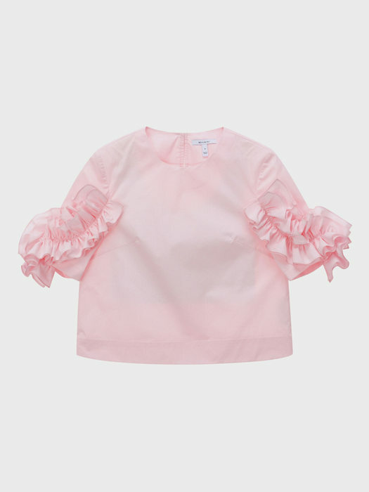 Frill Sleeve Detail Blouse - Light Pink