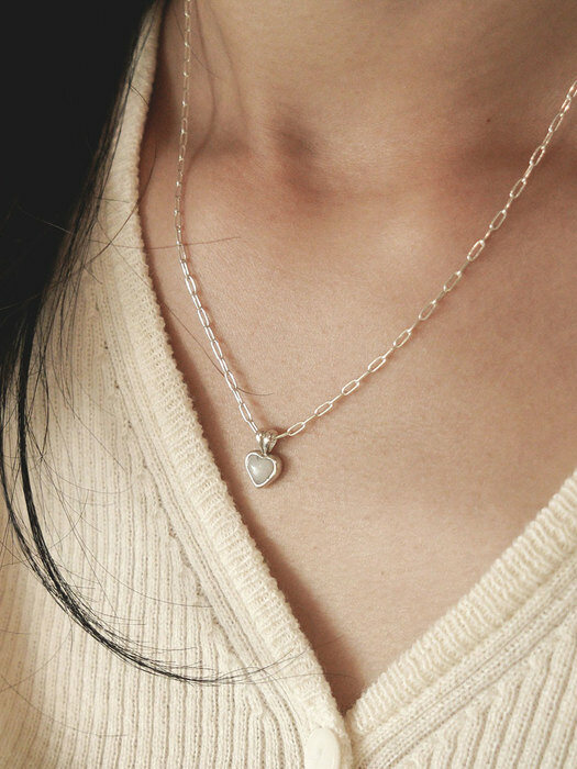 B. Heart necklace moonstone