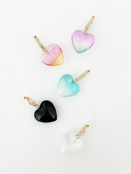 Cocktail Heart Earring (5color)