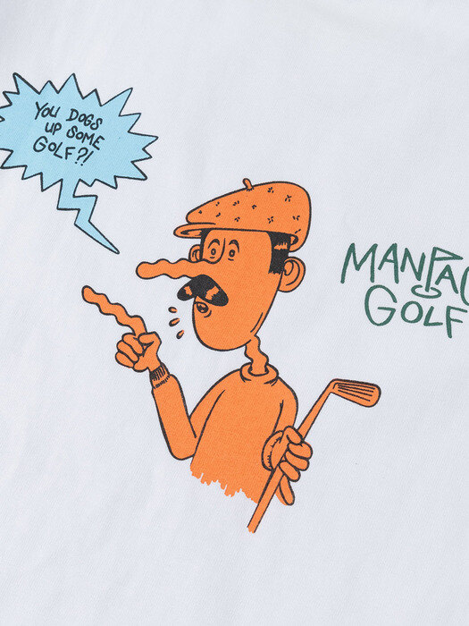  매니악 골프 캐릭터 티셔츠 오프화이트