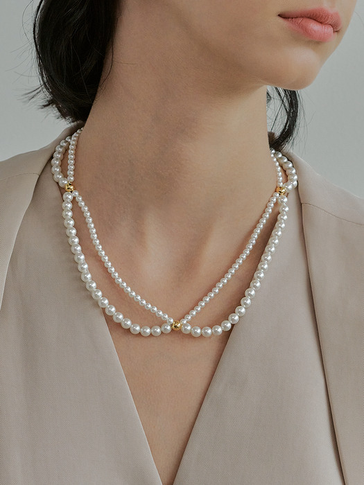 TWIST LAYERED PEARL NECKLACE