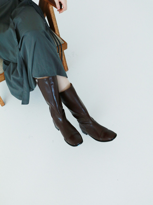 T026 half boots chocolate brown (2.5cm)