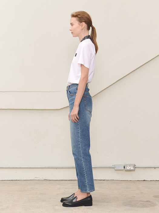 HIGH-RISE CROPPED STRAIGHT-LEG JEANS