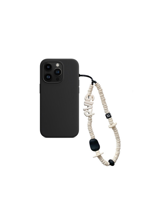 nature beads phone strap cream