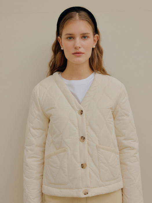 [리퍼브] QUILTING JACKET_IVORY