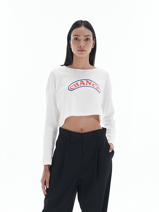 [22FW] CHANCE Cropped T-Shirt (White)