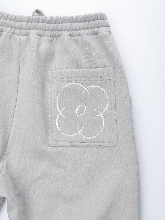 Flower pocket track pants - Gray