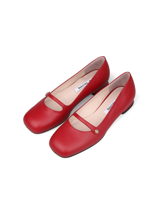 Jane with a flower, Flats - Red