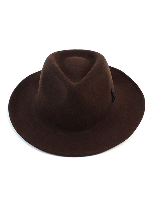 V Wire Brown Wool Fedora 울페도라