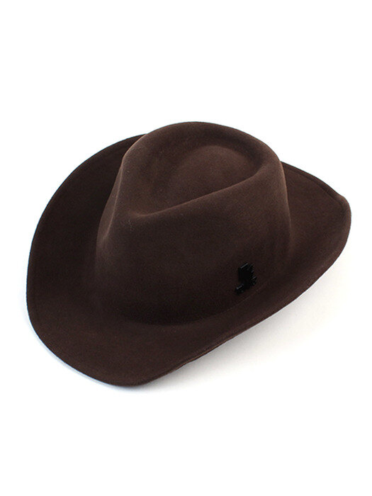 V Wire Brown Wool Fedora 울페도라