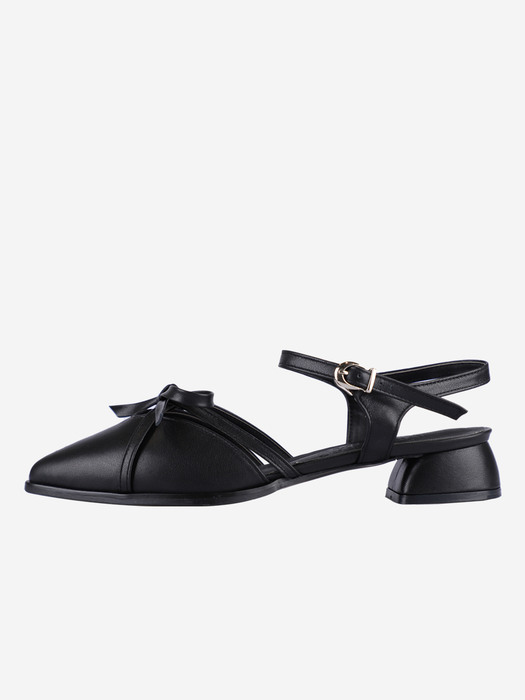 Ribbon-holic  Slingback Sandal 3cm/5cm _ Black