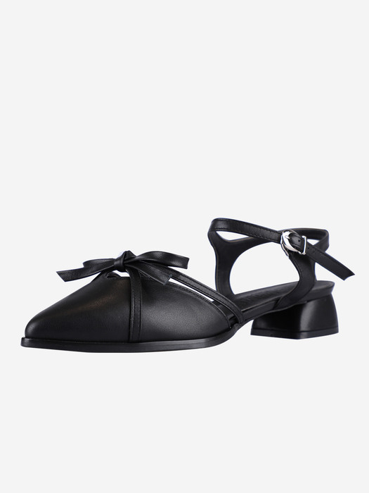 Ribbon-holic  Slingback Sandal 3cm/5cm _ Black