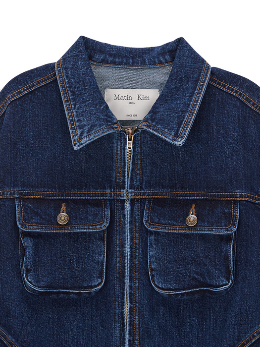 APPLIQUE SPELL DENIM JACKET IN BLUE