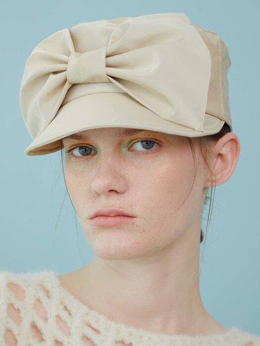 BELLBOY CAP_RIBBON_BEIGE