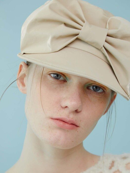 BELLBOY CAP_RIBBON_BEIGE