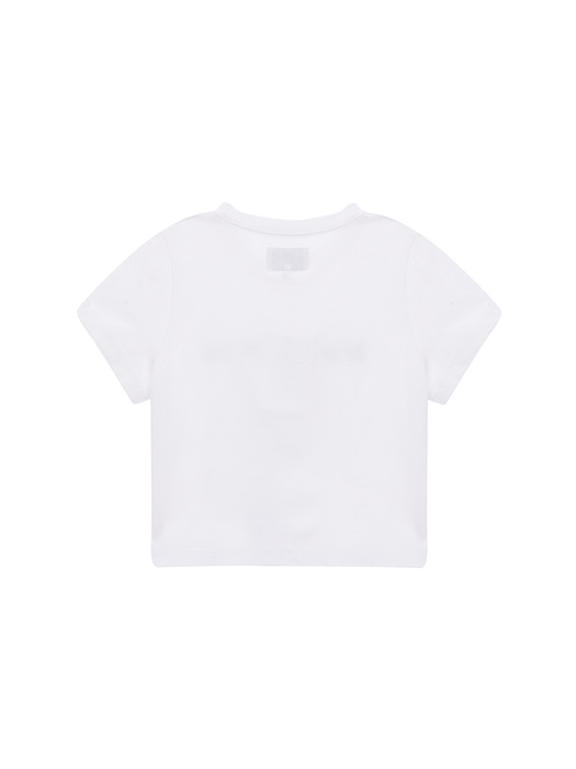 MATIN EMBROIDERY LOGO CROP TOP IN WHITE