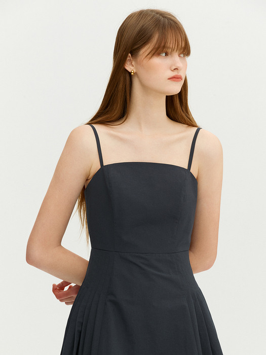 SORRENTO Tuck detail sleeveless one piece (Charcoal)
