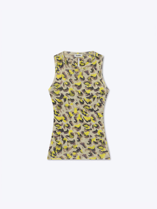 NW23RSTP02377 SAFEA WATERCOLOR LEOPARD RECYCLED MESH JERSEY