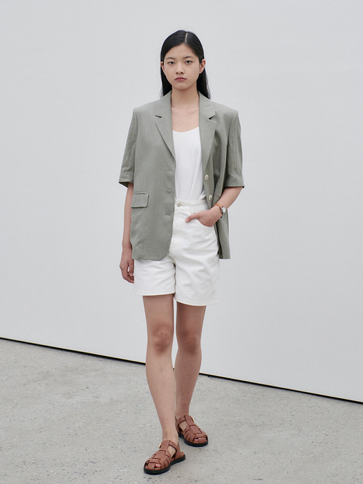 23MN linen half sleeve jacket [KA]