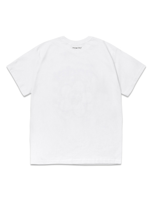 cecker baord T-shirt white-pink