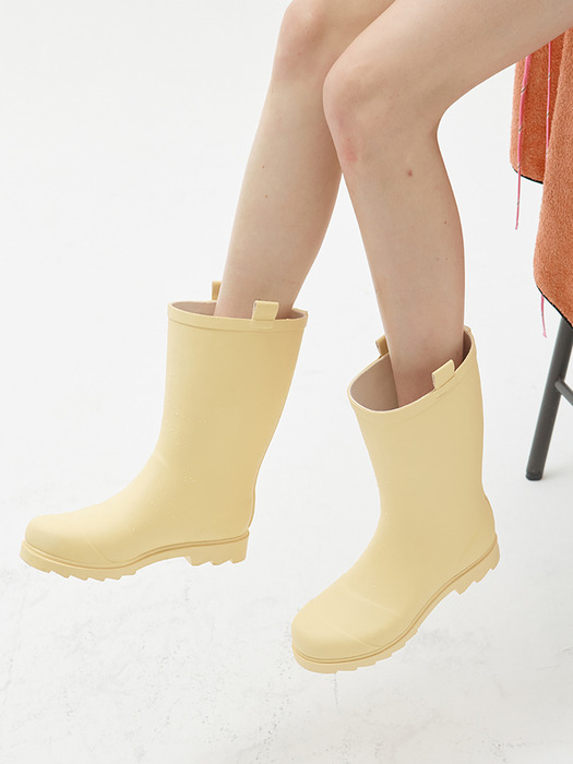 m0118 cute causal rainboots 캐주얼 레인부츠 - yellow