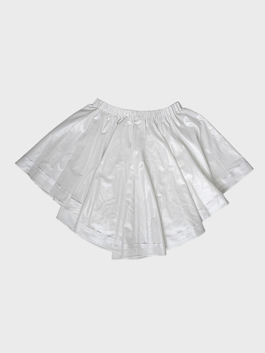 foil flared mini skirt