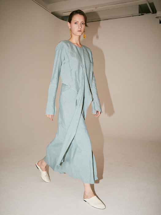 [Signature] ROBE Drape Dress_Classic Mint