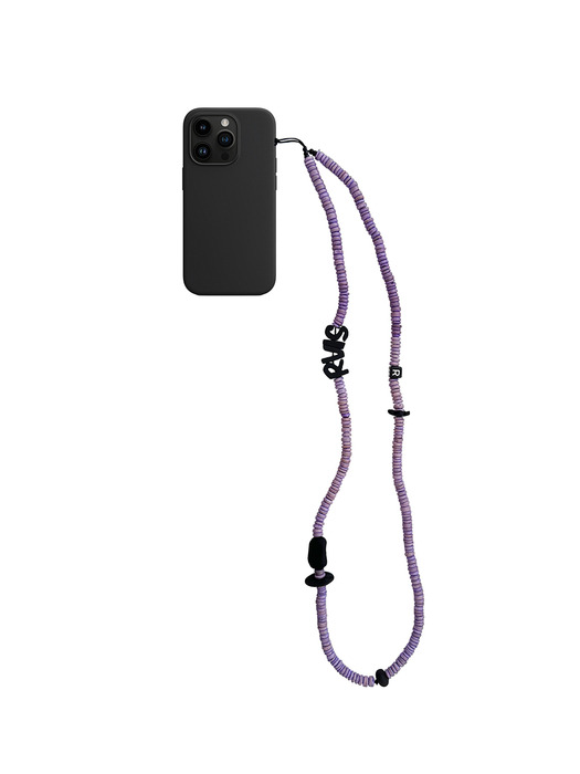 nature beads crossbody  phone strap violet