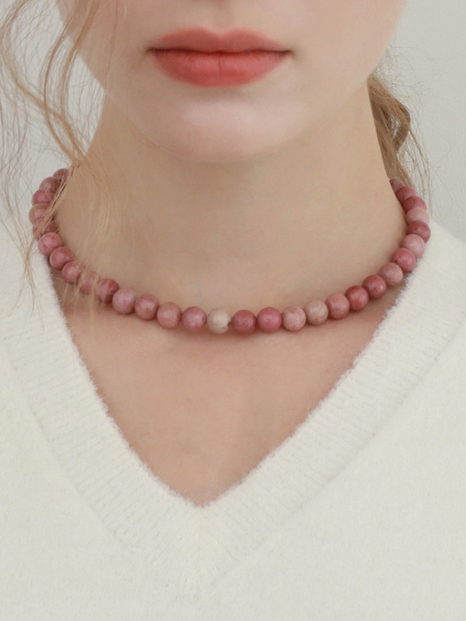 Rose Gemstone Ball Necklace