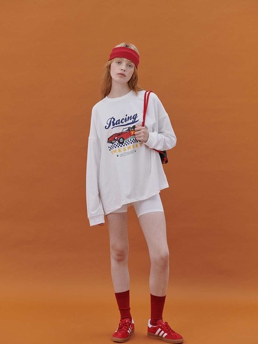 Racing Oversized-fit T-shirt (OFF-WHITE)