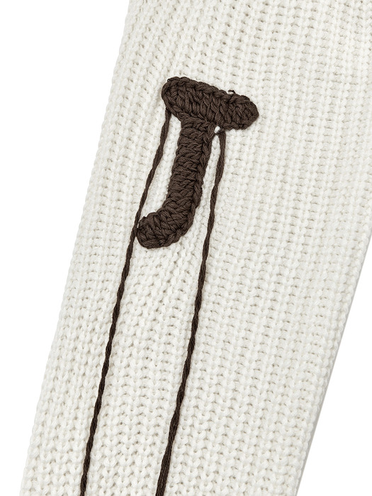 Crochet Zip-Up Hoodie Ivory Beige