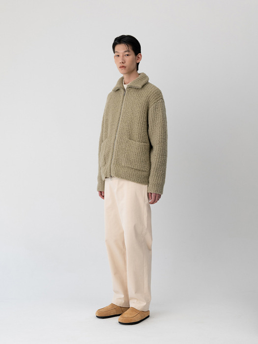 COTTON STRAIGHT PANTS [IVORY]