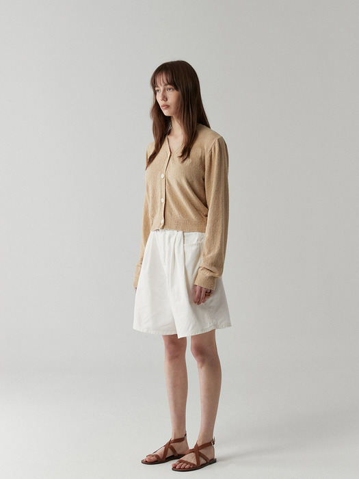 boockle embroidered cardigan - deepbeige