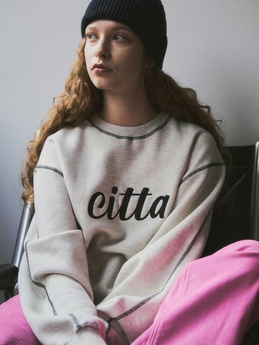 Chain Stich Logo Sweatshirts_CTT309(Oatmeal)