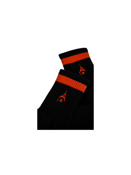 [Unisex] Rond&Demarrer Black Socks (Middle Stripe ver.)