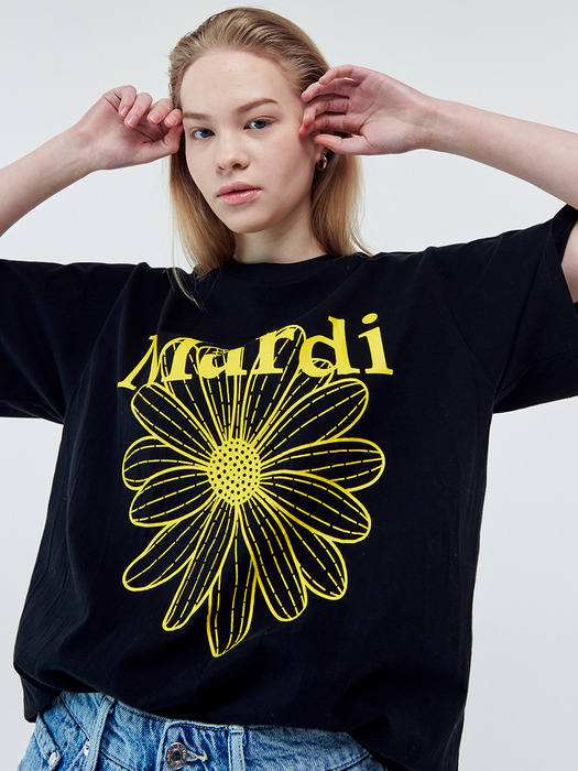 TSHIRT FLOWERMARDI_BLACK YELLOW