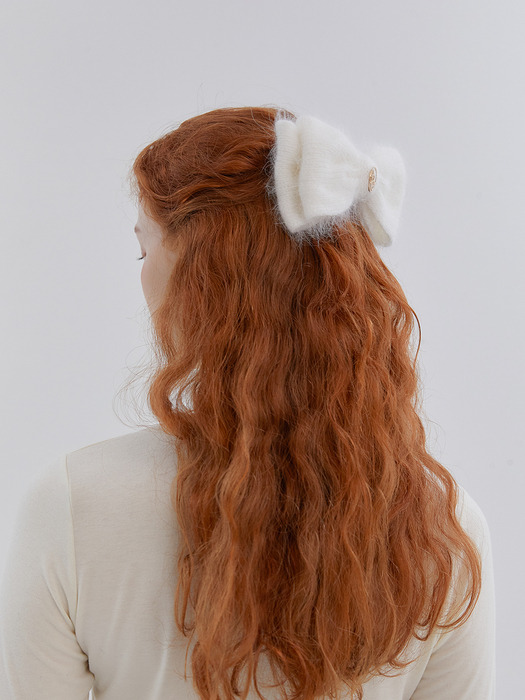 ANC RIBBON ANGORA KNIT HAIRPIN_2COLOR