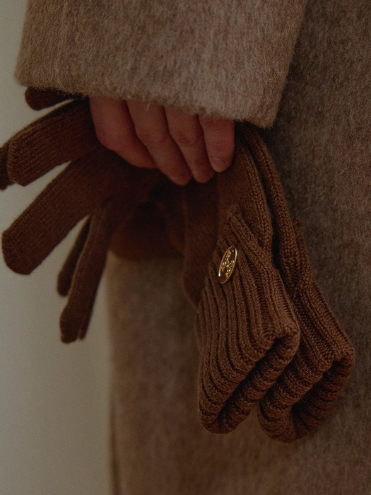 Coin wool gloves (Beige, Grey, Red, Brown)