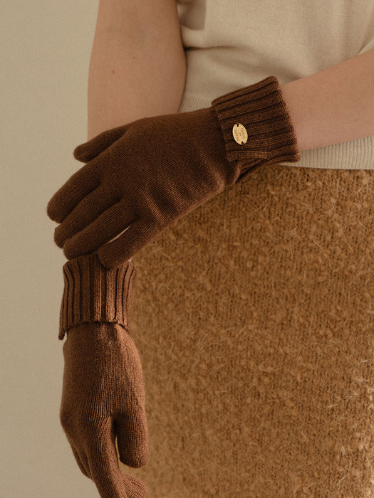 Coin wool gloves (Beige, Grey, Red, Brown)