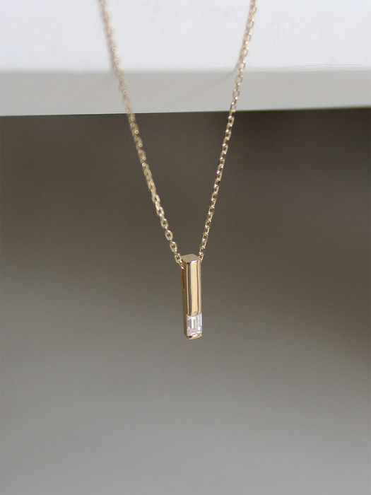 14k gold bar shine necklace