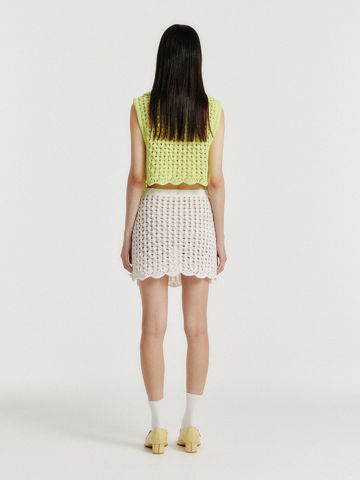 YEL Cable Knit Mini Skirt - Ivory