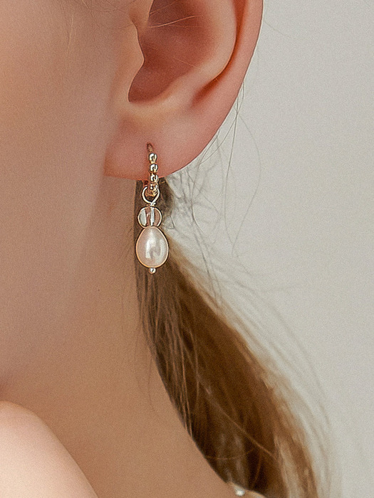 Bubbly Fresh-water-pearl Silver Earring Ie365 [Silver]